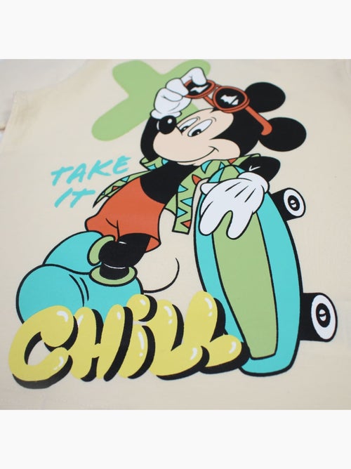 Disney - T-shirt enfant beige motif personnage skate - Kiabi