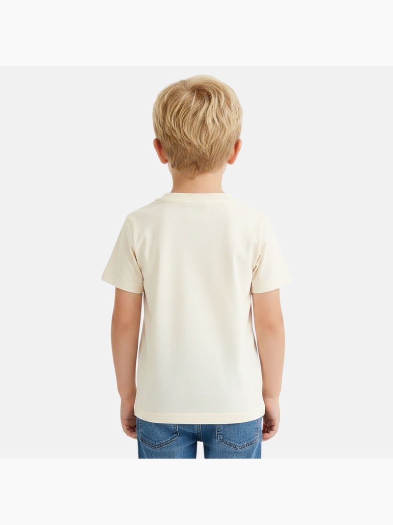 Disney - T-shirt enfant beige motif personnage skate Gris - Kiabi