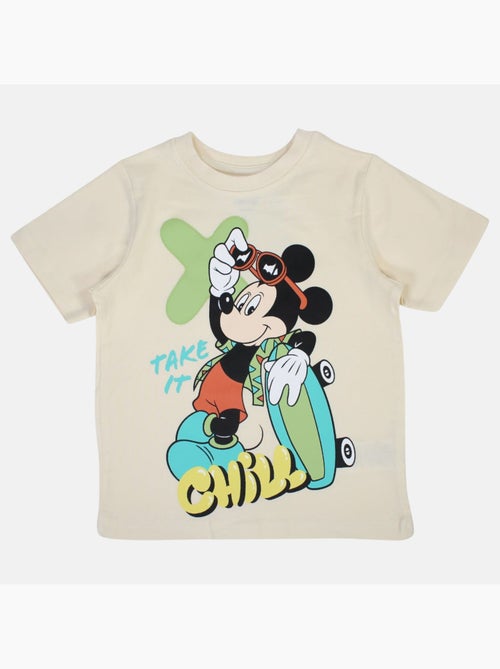 Disney - T-shirt enfant beige motif personnage skate - Kiabi