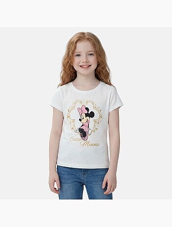 Disney - T-shirt enfant manches courtes blanc motif personnage
