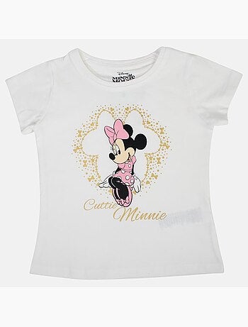 Disney - T-shirt enfant manches courtes blanc motif personnage