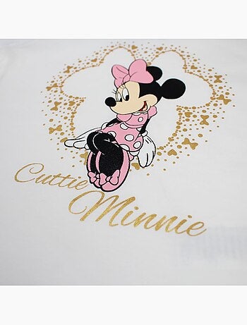 Disney - T-shirt enfant manches courtes blanc motif personnage