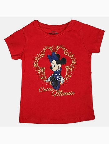 Disney - T-shirt enfant manches courtes rouge motif personnage