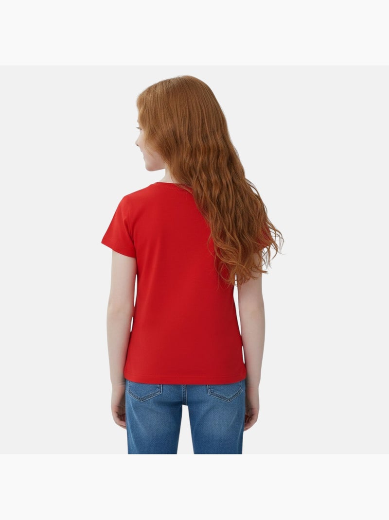 Disney - T-shirt enfant manches courtes rouge motif personnage Rouge - Kiabi
