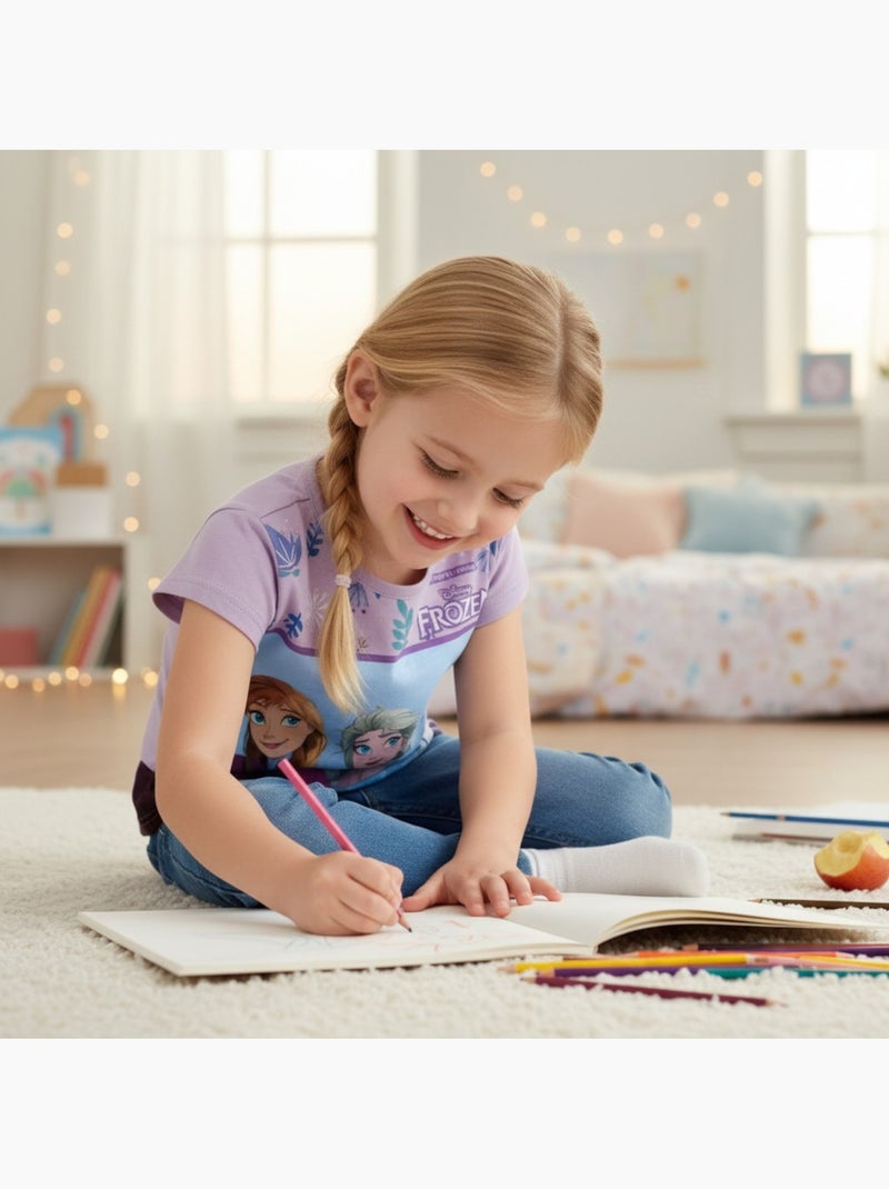 Disney - T-shirt enfant motif animé Mauve - Kiabi