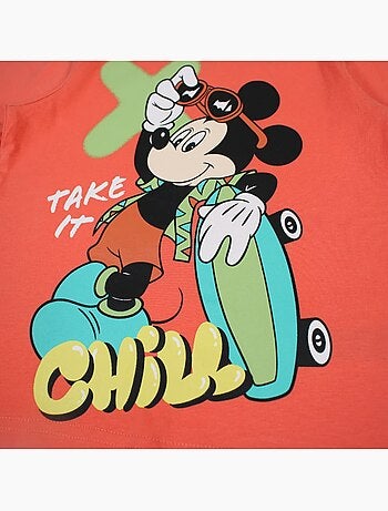 Disney - T-shirt enfant orange motif personnage skate