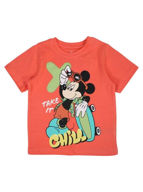 Disney - T-shirt enfant orange motif personnage skate - Kiabi