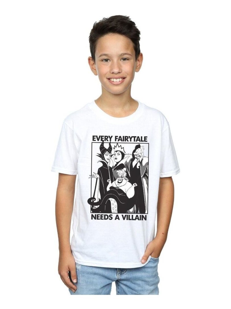 Disney - T-shirt EVERY FAIRY TALE NEEDS A VILLAIN Blanc - Kiabi