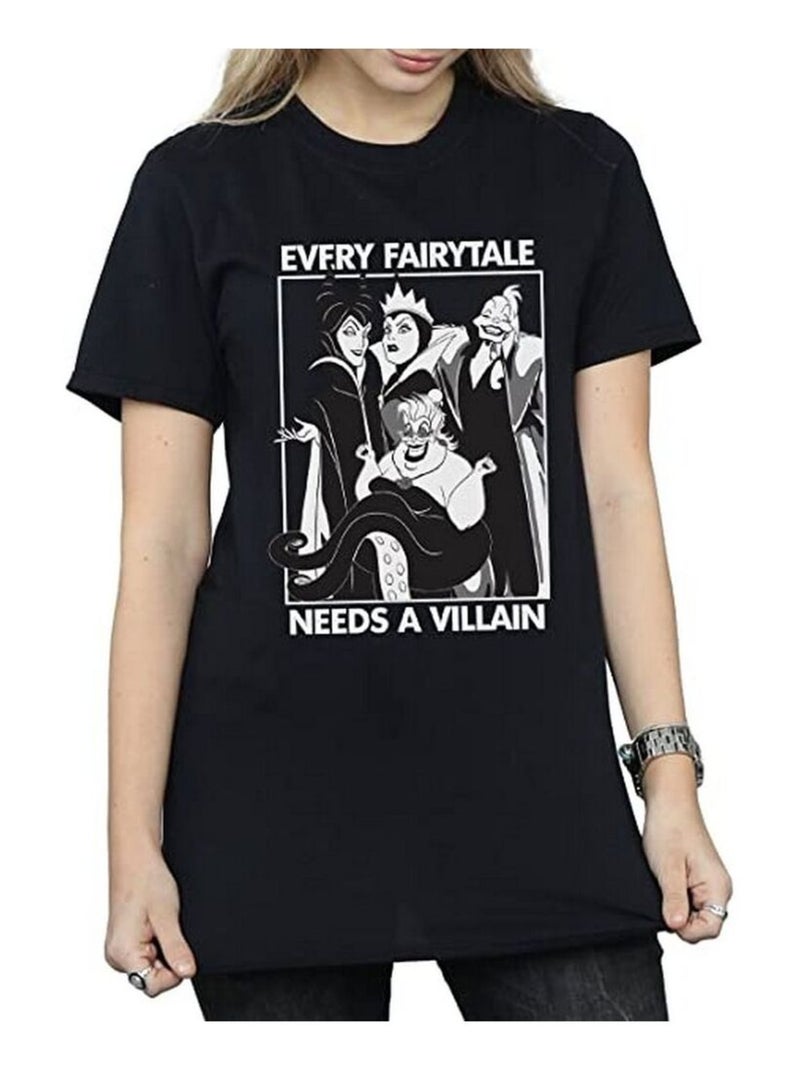 Disney - T-shirt EVERY FAIRY TALE NEEDS A VILLAIN Noir - Kiabi