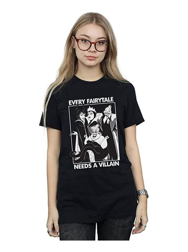 Disney - T-shirt EVERY FAIRY TALE NEEDS A VILLAIN Noir - Kiabi