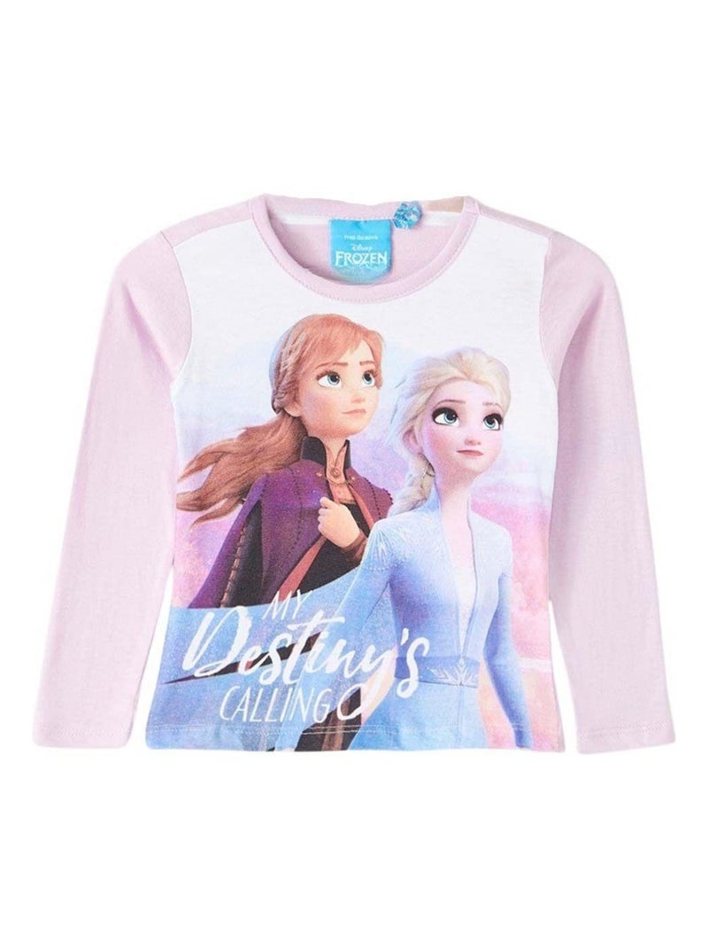 Disney - T-shirt fille imprimé La Reine Des Neiges en coton Violet - Kiabi