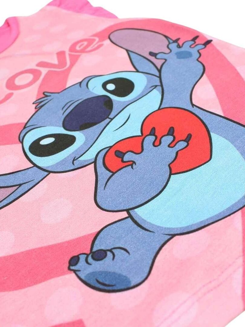 Disney - T-shirt fille imprimé Lilo Et Stitch en coton - Rose