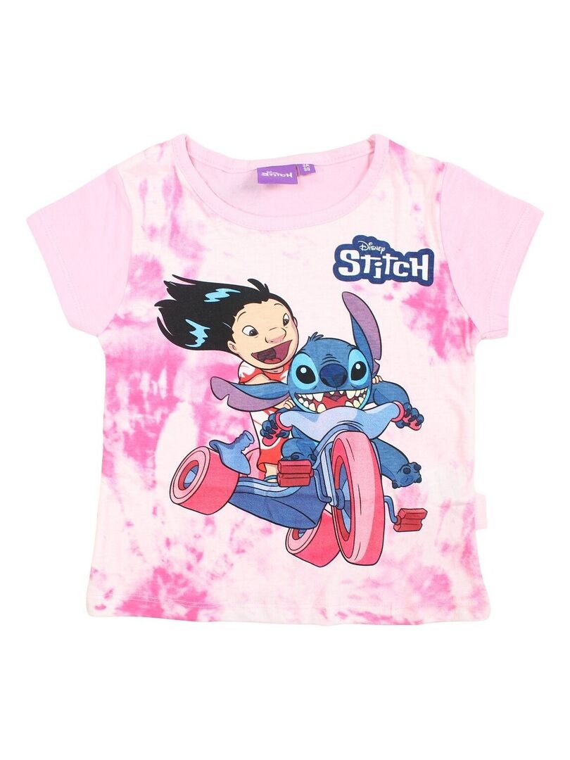 Disney T shirt fille imprime Lilo Et Stitch en coton