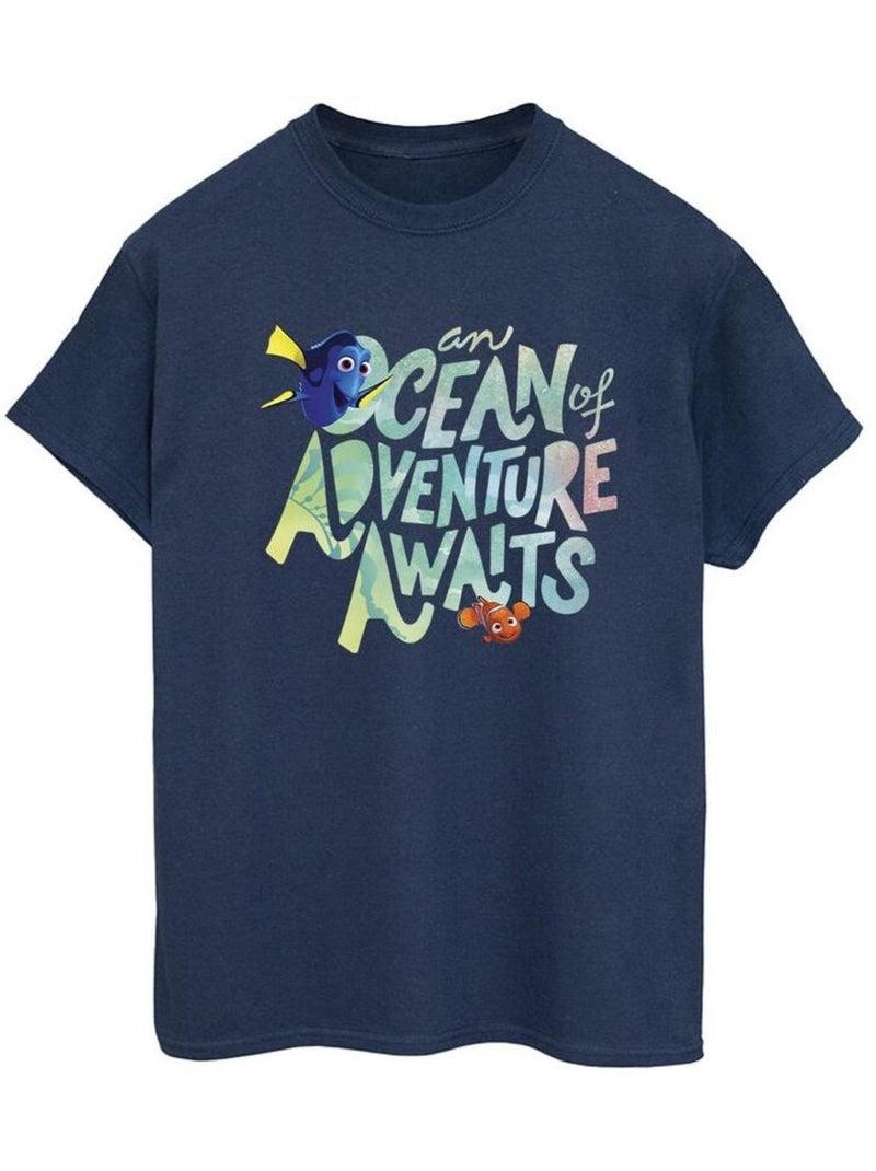 Disney - T-shirt FINDING DORY OCEAN OF ADVENTURE Bleu marine - Kiabi