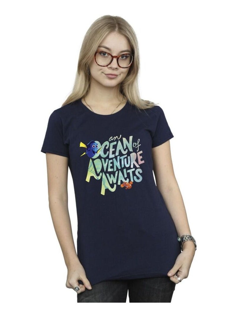 Disney - T-shirt FINDING DORY OCEAN OF ADVENTURE Bleu marine - Kiabi