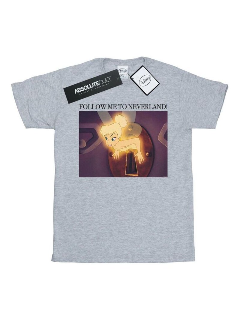 Disney - T-shirt FOLLOW ME Gris chiné - Kiabi