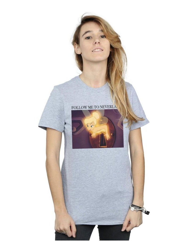 Disney - T-shirt FOLLOW ME Gris chiné - Kiabi