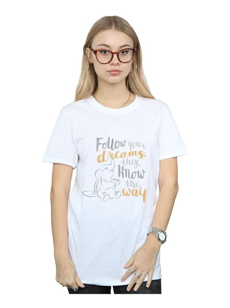 Disney - T-shirt FOLLOW YOUR DREAM Blanc - Kiabi