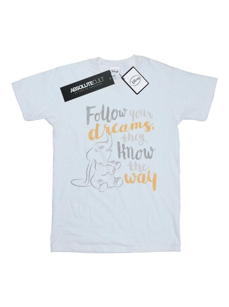 Disney - T-shirt FOLLOW YOUR DREAM Blanc - Kiabi