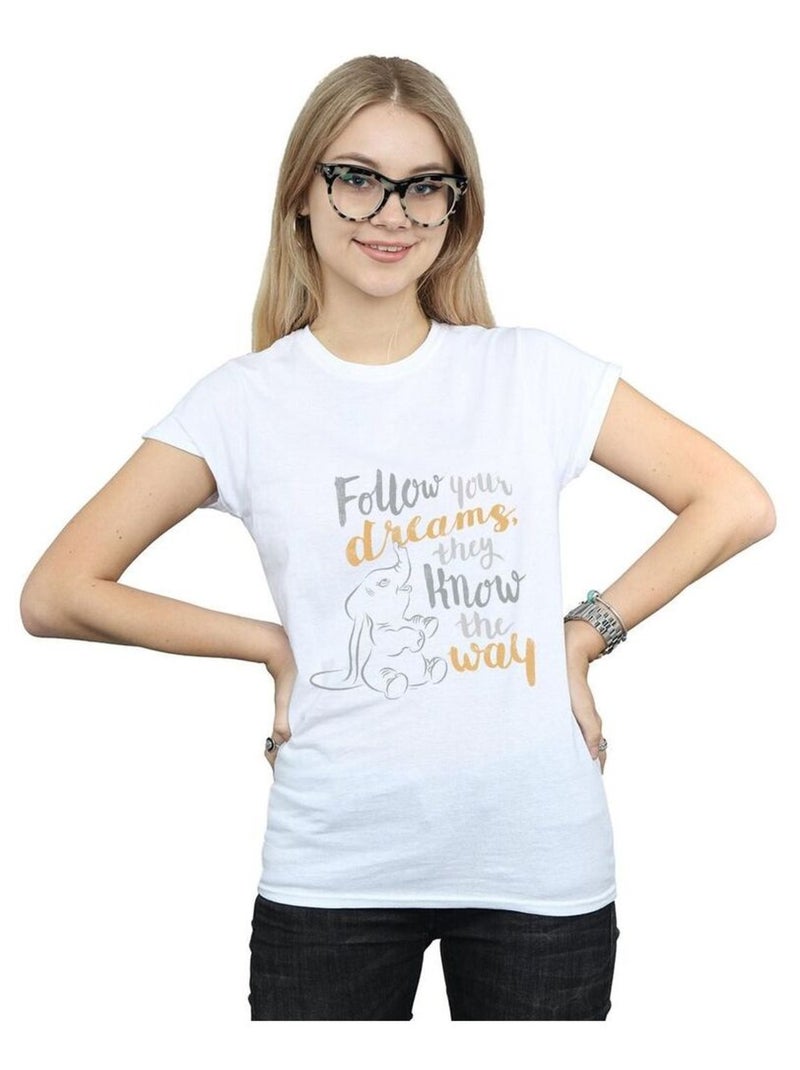 Disney - T-shirt FOLLOW YOUR DREAM Blanc - Kiabi