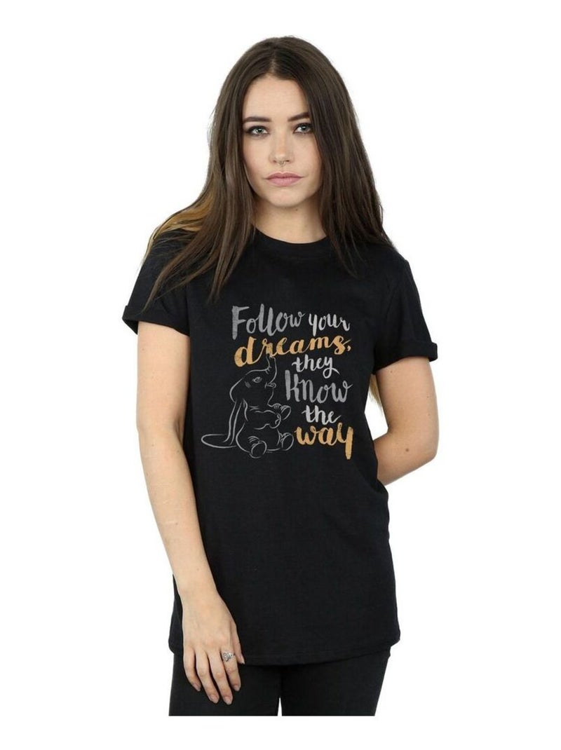 Disney - T-shirt FOLLOW YOUR DREAM Noir - Kiabi