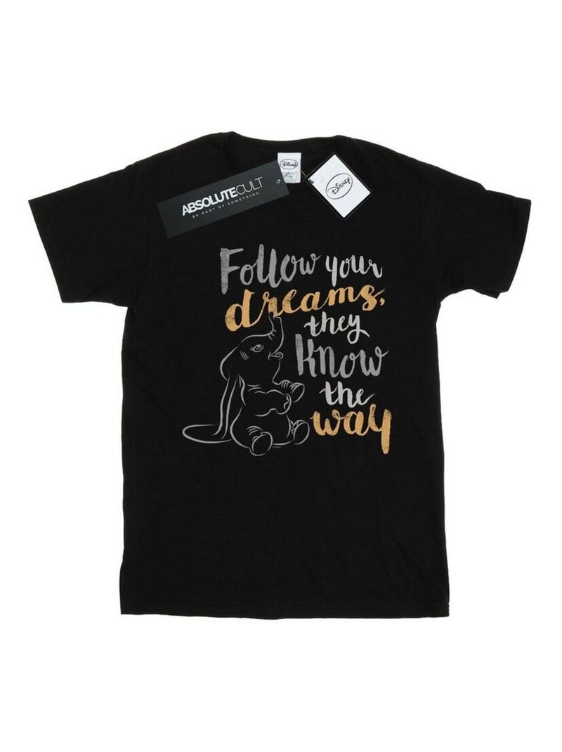 Disney - T-shirt FOLLOW YOUR DREAM Noir - Kiabi