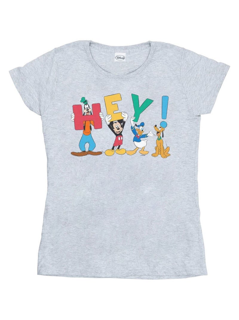 Disney - T-shirt FRIENDS HEY Gris chiné - Kiabi