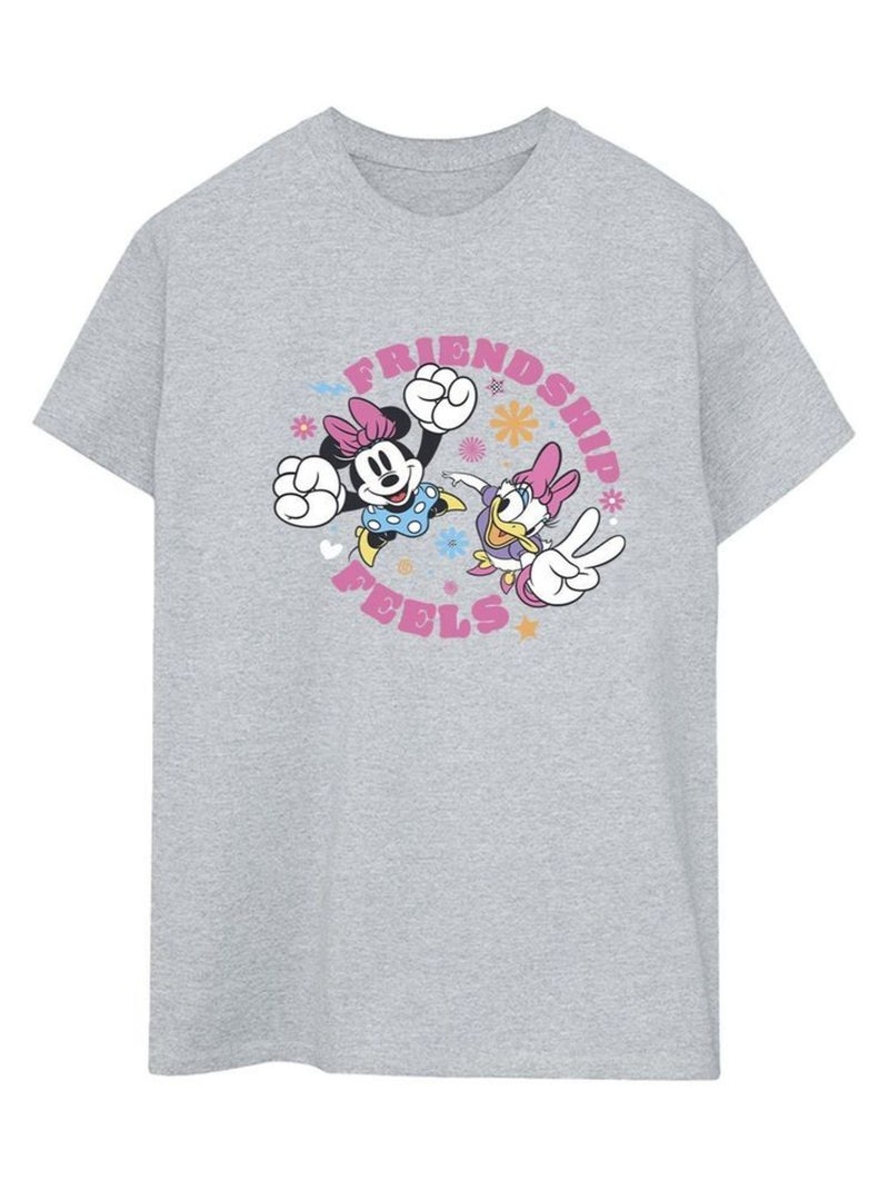 Disney - T-shirt FRIENDSHIP Gris chiné - Kiabi