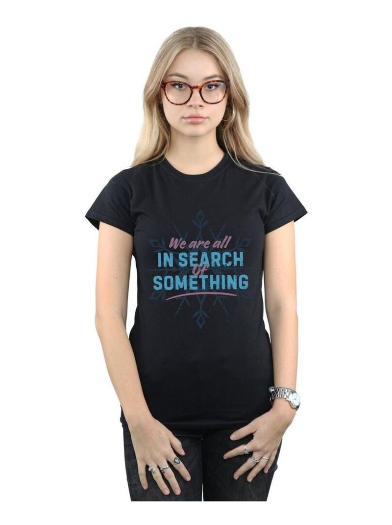 Disney - T-shirt FROZEN ALL IN SEARCH OF SOMETHING Noir - Kiabi