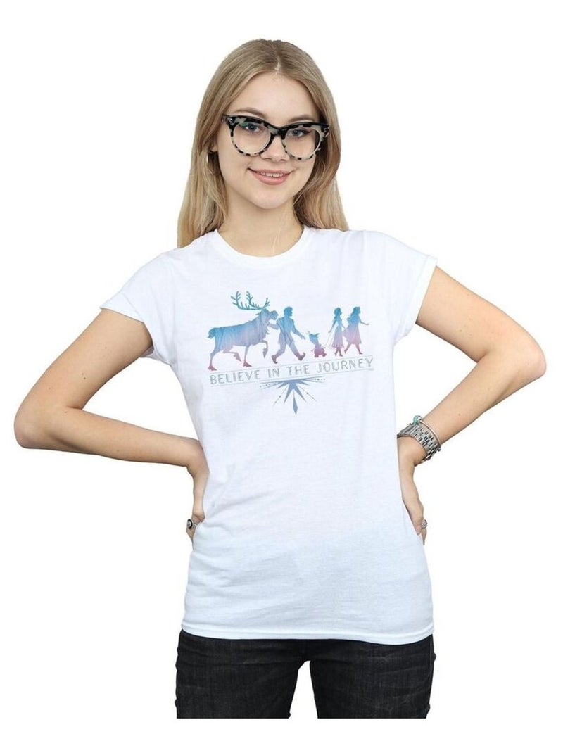 Disney - T-shirt FROZEN BELIEVE IN THE JOURNEY Blanc - Kiabi