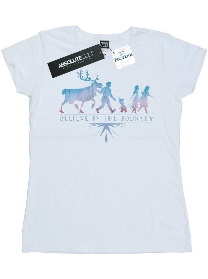 Disney - T-shirt FROZEN BELIEVE IN THE JOURNEY Blanc - Kiabi