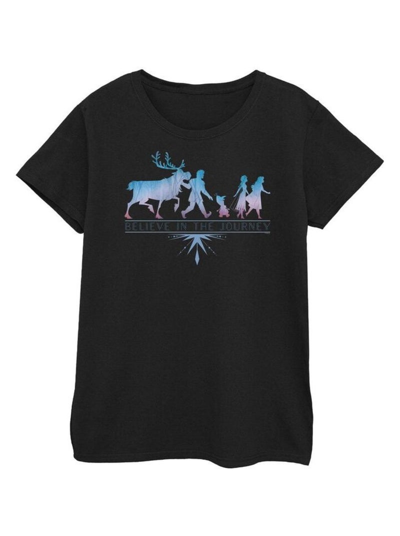 Disney - T-shirt FROZEN BELIEVE IN THE JOURNEY Noir - Kiabi