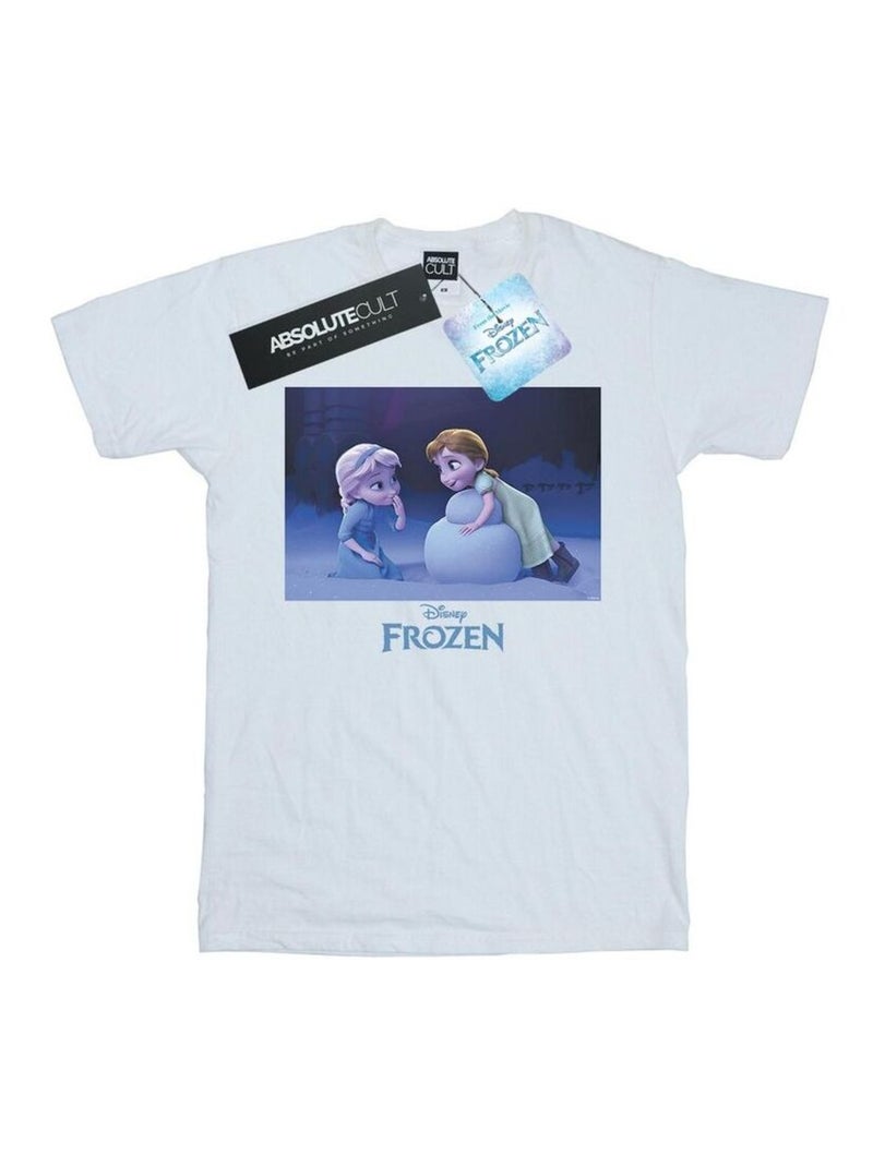 Disney - T-shirt FROZEN BUILD A SNOWMAN Blanc - Kiabi