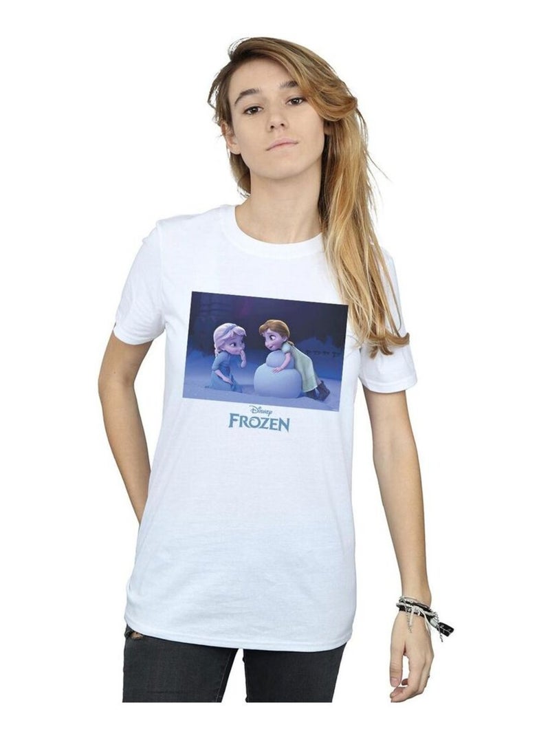 Disney - T-shirt FROZEN BUILD A SNOWMAN Blanc - Kiabi