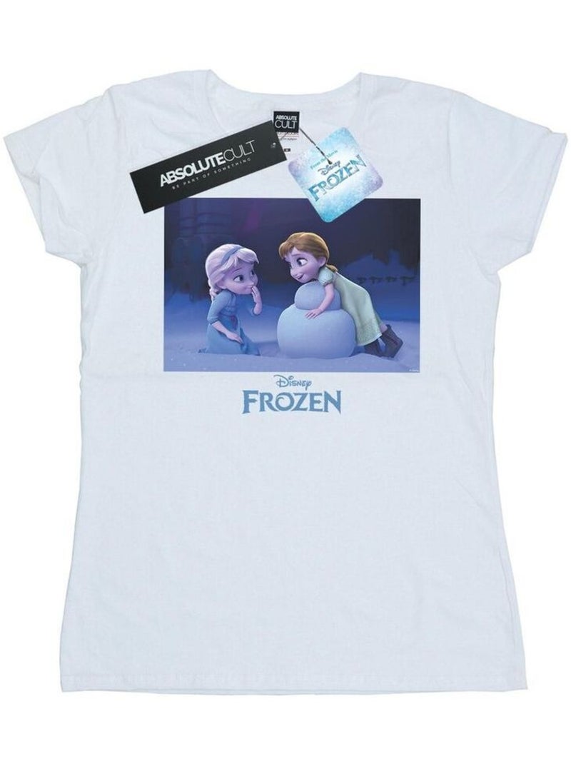 Disney - T-shirt FROZEN BUILD A SNOWMAN Blanc - Kiabi