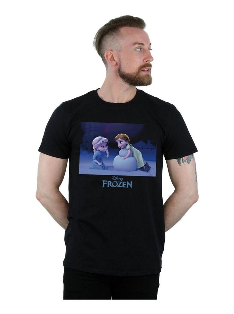 Disney - T-shirt FROZEN BUILD A SNOWMAN Noir - Kiabi