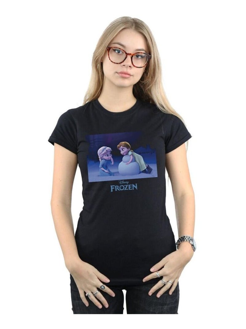 Disney - T-shirt FROZEN BUILD A SNOWMAN Noir - Kiabi