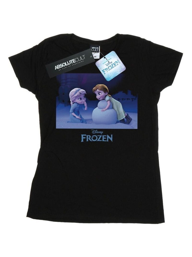 Disney - T-shirt FROZEN BUILD A SNOWMAN Noir - Kiabi