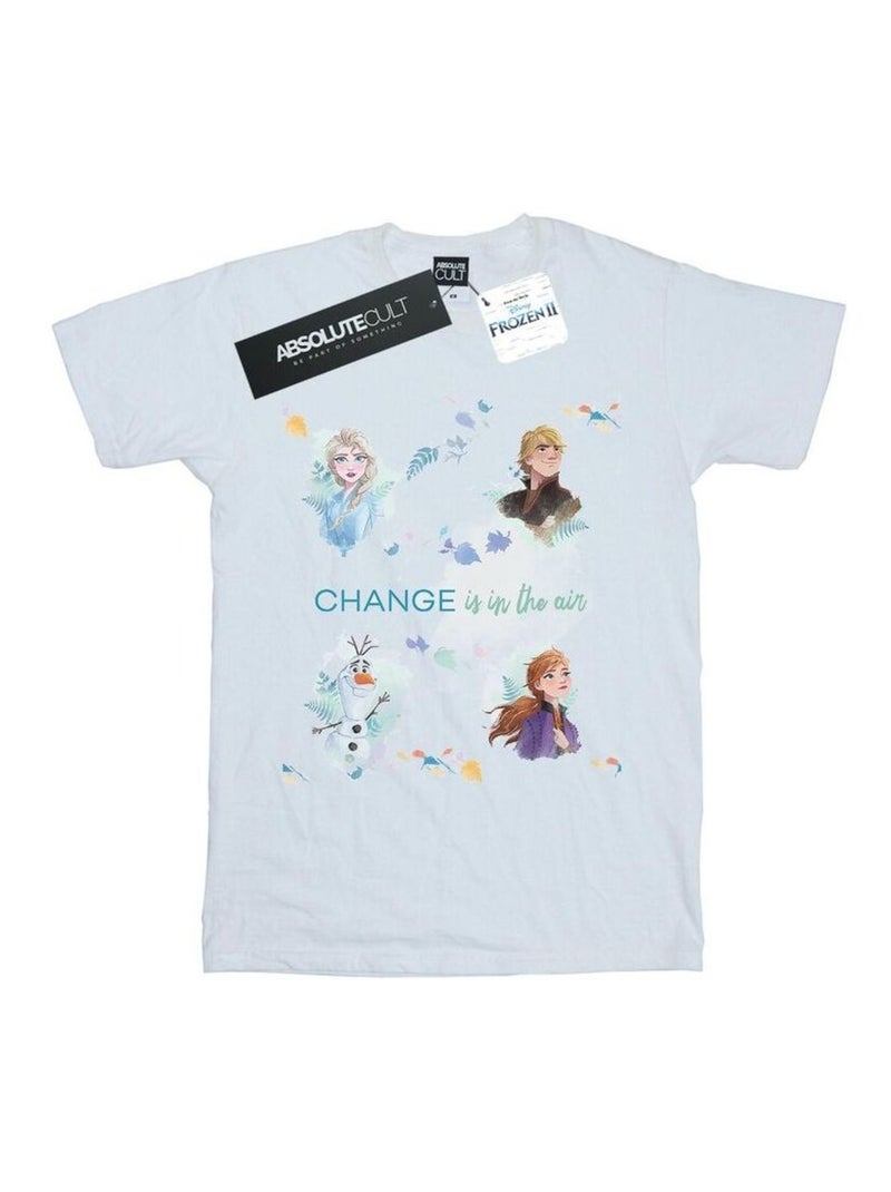 Disney - T-shirt FROZEN CHANGE IS IN THE AIR Blanc - Kiabi