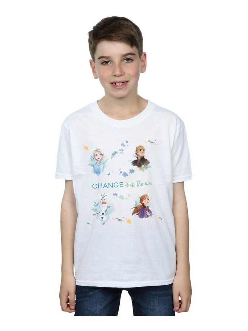 Disney - T-shirt FROZEN CHANGE IS IN THE AIR Blanc - Kiabi