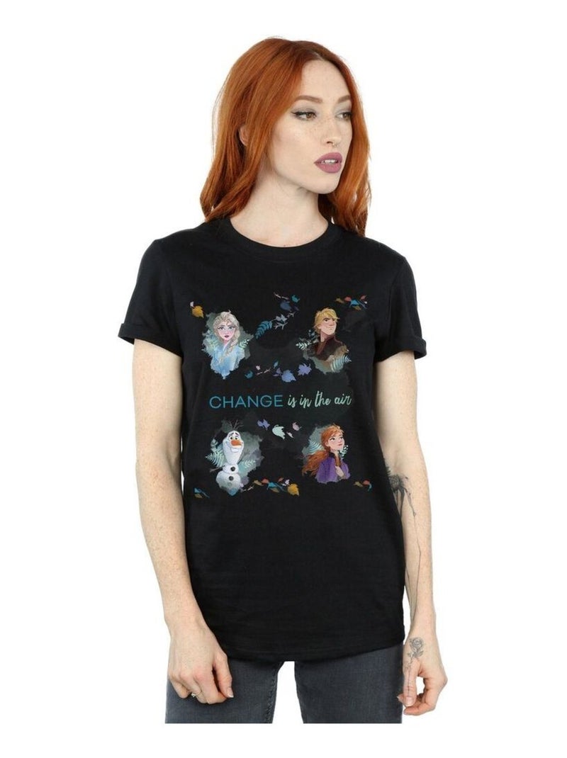 Disney - T-shirt FROZEN CHANGE IS IN THE AIR Noir - Kiabi