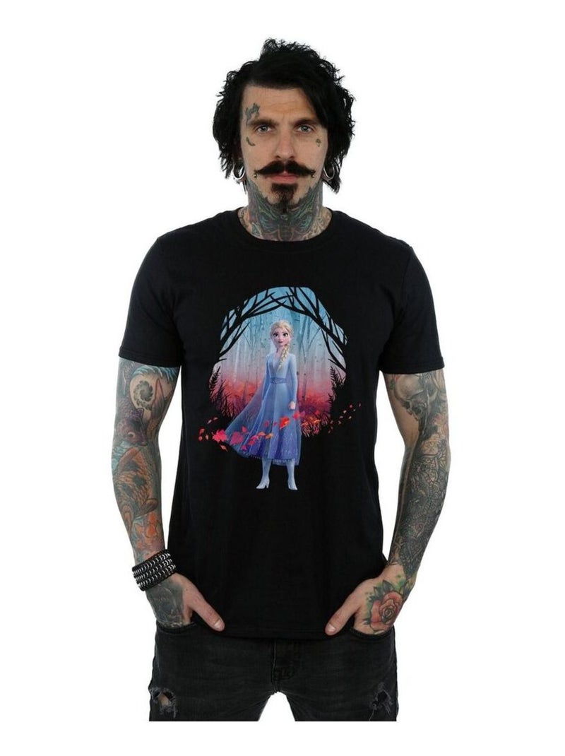 Disney - T-shirt FROZEN FIND THE WAY Noir - Kiabi