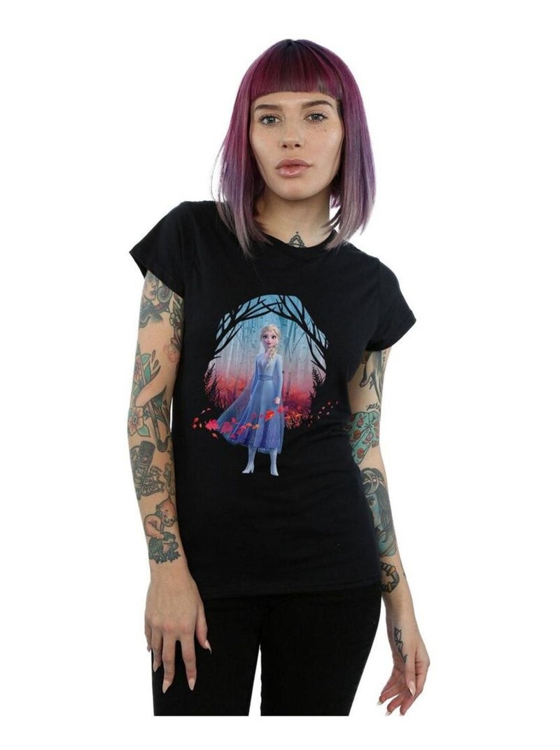 Disney - T-shirt FROZEN FIND THE WAY Noir - Kiabi