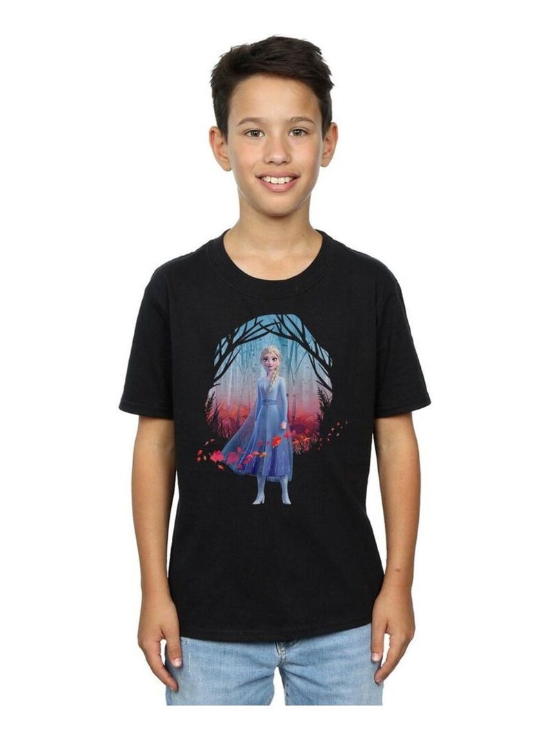 Disney - T-shirt FROZEN FIND THE WAY Noir - Kiabi