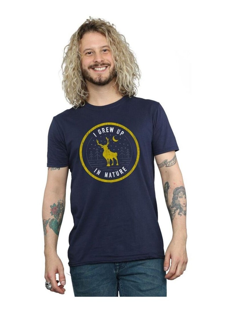 Disney - T-shirt FROZEN GREW UP IN NATURE Bleu marine - Kiabi