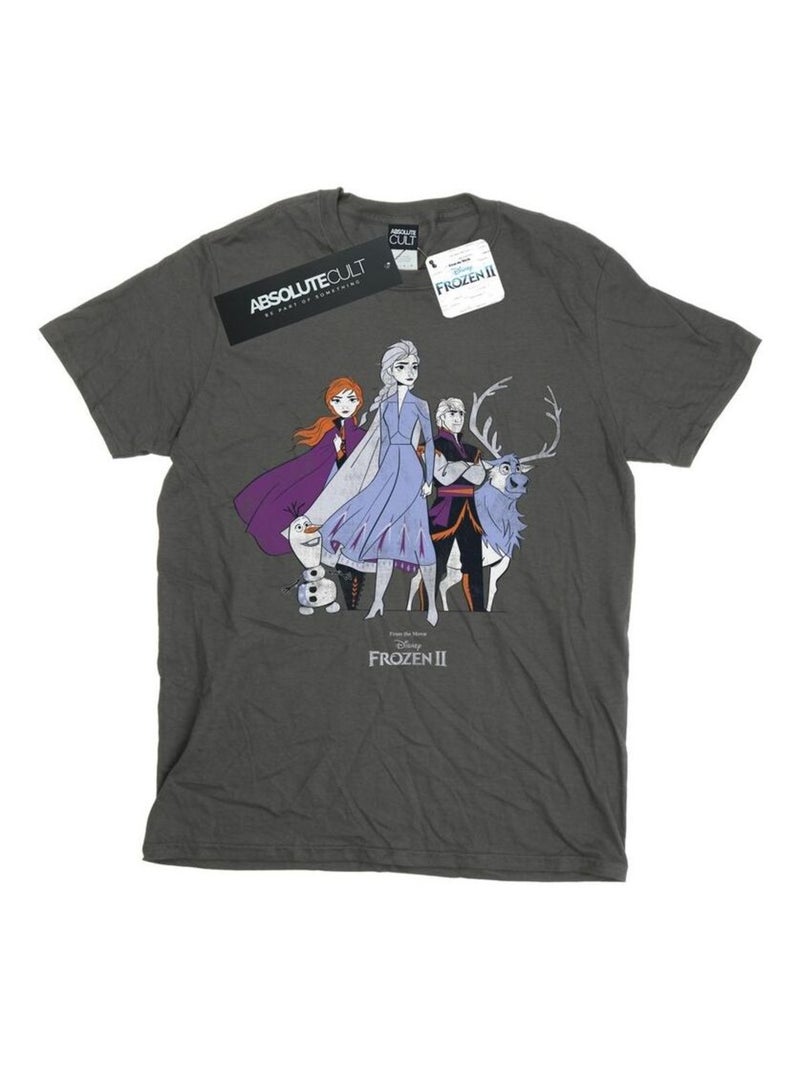 Disney - T-shirt FROZEN Gris Noir - Kiabi