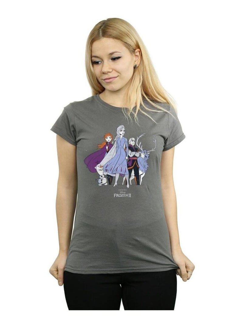 Disney - T-shirt FROZEN Gris Noir - Kiabi