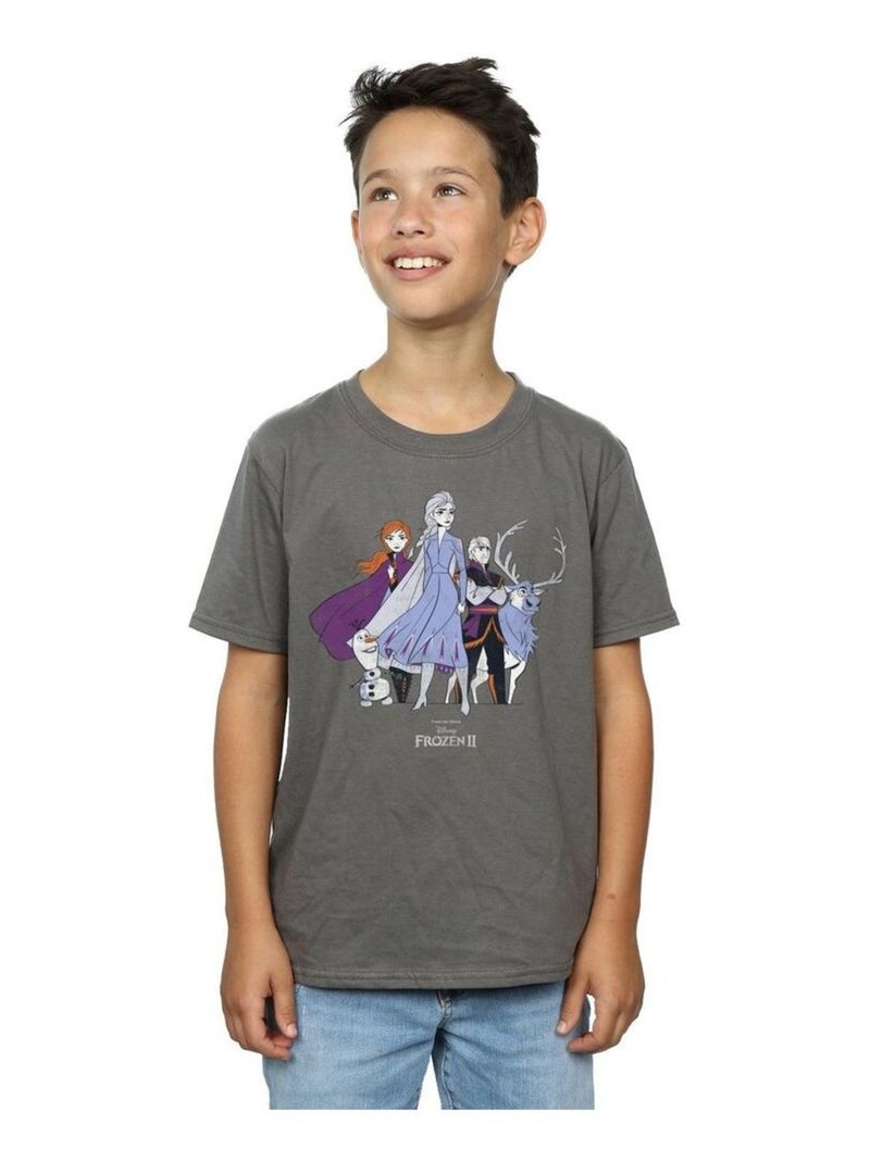 Disney - T-shirt FROZEN Gris Noir - Kiabi