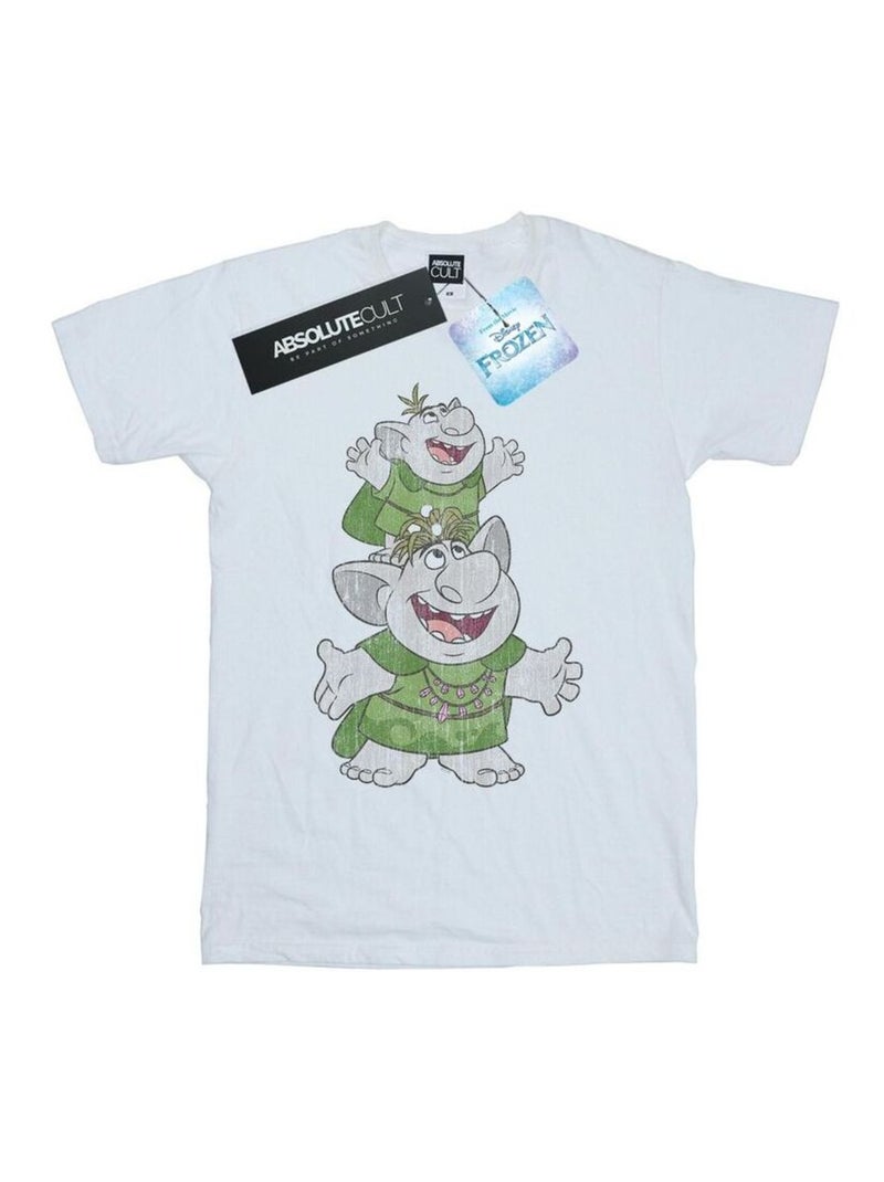 Disney - T-shirt FROZEN HANDSTACKING TROLLS Blanc - Kiabi