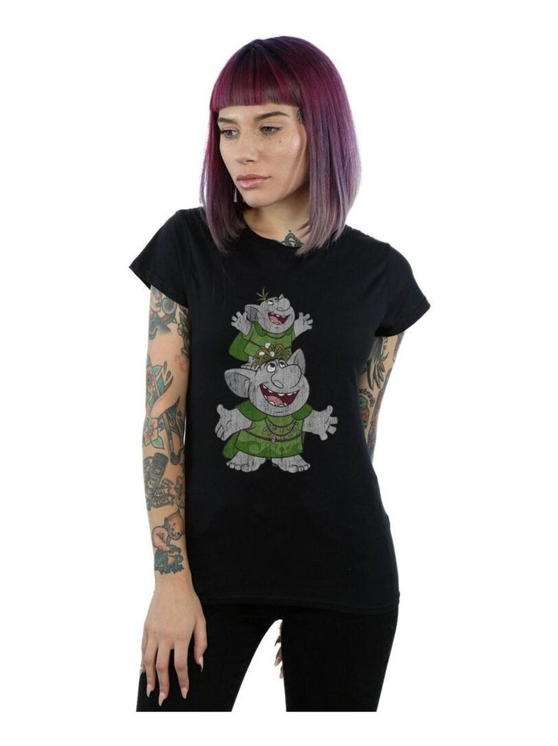 Disney - T-shirt FROZEN HANDSTACKING TROLLS Noir - Kiabi